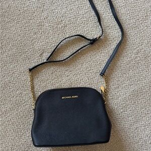 Michael Kors black with gold chain cross body